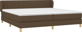 vidaXL Κρεβάτι Boxspring με Στρώμα Σκούρο Καφέ 200x200 εκ. Υφασμάτινο