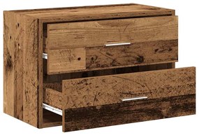 Ντουλάπι με 2 συρτάρια Παλαιού Ξύλου 60x31x40εκ. από Επεξ. Ξύλο - Καφέ