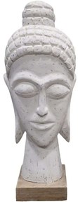 Διακοσμητική Προτομή Βούδα Wevi 312-000047 17x11,5x41cm Natural-White Inart Wood