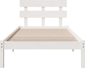 vidaXL Σκελετός Κρεβατιού Λευκό 75 x 190 cm Μασίφ ξύλο πεύκου