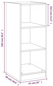 Ντουλάπα Sonoma Δρυς 48 x 41 x 102 εκ. από Επεξεργασμένο Ξύλο - Καφέ