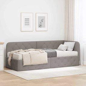 vidaXL Κρεβάτι Γωνίας Taupe 80 x 200 cm ύφασμα