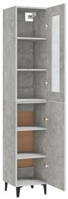 vidaXL Ντουλάπι Γκρι Σκυροδέματος 34,5x34x180 εκ. Επεξεργασμένο Ξύλο