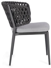 Καρέκλα Εξωτερικού Χώρου Noelia Ανθρακί 60*64*80εκ - Γκρι