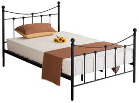 Κρεβάτι ArteLibre SOPHIE Μεταλλικό Sandy Black 210x128x110cm (Στρώμα 120x200cm)-14250009