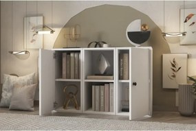 Stewehome Κονσόλα με δύο πόρτες και ράφι χωρίς πλαίσιο Λευκό 97x30x65 cm