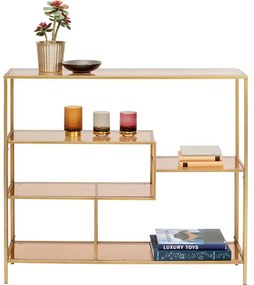 Ραφιέρα Loft Γυάλινη Χρυσή 115x30x100εκ - Χρυσό