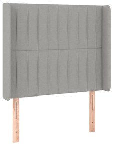 vidaXL Κρεβάτι Boxspring με Στρώμα &amp; LED Αν.Γκρι 90x190 εκ. Υφασμάτινο