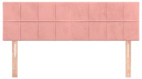 vidaXL Κεφαλάρια Κρεβατιού 2 τεμ. Ροζ 72x5x78/88 εκ. Βελούδινα