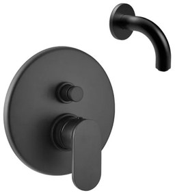 Armando Vicario Slim Black Matt Μίκτης Εντοιχισμού 2 Εξόδων με Εκτροπέα+Στόμιο 10cm Φ24mm