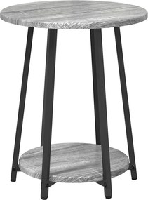 vidaXL Σετ βοηθητικά τραπεζάκια με ράφι 2 pcs Γκρι Σονομα και Μαύρο