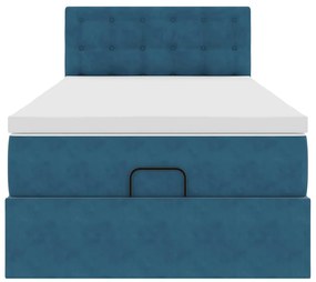 Οθωμανικό κρεβάτι με στρώμα σκούρο μπλε 80x200cm Velvet 3311883