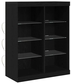 vidaXL Κονσόλα με LED Φώτα Μαύρο Δρυς 41x37x100 εκ