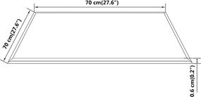 vidaXL Επιφάνεια Τραπεζιού Τετράγωνη 700 x 700 χιλ. από Ψημένο Γυαλί