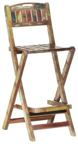 Καρέκλες Μπαρ Πτυσσόμενες 2 τεμ. από Μασίφ Ανακυκλωμένο Ξύλο - Καφέ