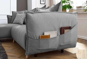 Corner Sofa-Bed Puffy - Grey Grey