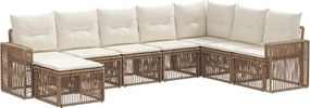 vidaXL Σετ Καναπέ Κήπου 8 pcs Μπεζ και Κρέμ συνθετικό ρατάν