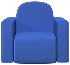 vidaXL Καναπεδάκι Παιδικό 2 σε 1 Μπλε από Συνθετικό Δέρμα