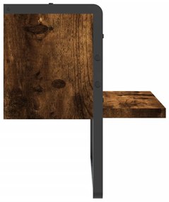 vidaXL Ράφι Τοίχου με Μπάρα Καπνιστή Δρυς 30 x 25 x 30 εκ.