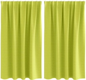 vidaXL Κουρτίνες Μαύρης Ύφανσης με Δαχτυλίδια 2 pcs Πράσινο