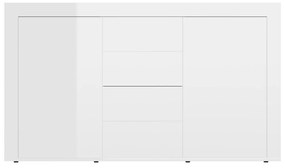 Μπουφές Γυαλιστερό Λευκό 120 x 36 x 69 εκ. από Επεξ. Ξύλο - Λευκό