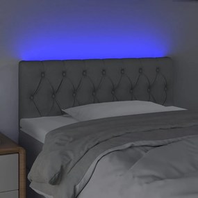 Κεφαλάρι Κρεβατιού LED Ανοιχτό Γκρι 90x7x78/88 εκ. Υφασμάτινο - Γκρι