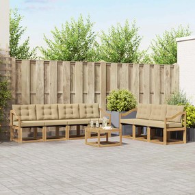 vidaXL Σειρά Καναπέ Εξωτερικού με μαξιλάρι 8 pcs Λευκό και Μπεζ