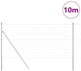 vidaXL Ευρωπαϊκός Φράχτης με 7 Στηρίγματα 1.4 x 10μ Γαλβανισμένος Χάλυβας