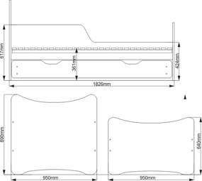 Κρεβάτι παιδικό SMB-144 x 74 x 70 εκ.-Αυτοκίνητο