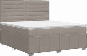 vidaXL Κρεβάτι box spring με στρώμα Taupe 140 x 190 cm Ύφασμα
