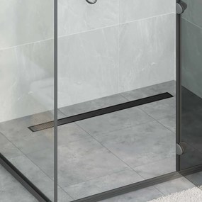 vidaXL Σιφόνι ντους 2-σε-1 με 360° σιφόνι Μαύρο 90 cm