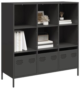 Ντουλάπι Μαύρο 101,5x39x103,5 εκ. από Χάλυβα