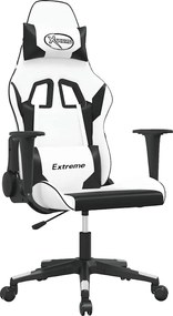vidaXL Καρέκλα Gaming Λευκό/Μαύρο από Συνθετικό Δέρμα