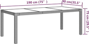 vidaXL Σετ Τραπεζαρίας Εξ. Χώρου 9 τεμ. Μπεζ Συνθ. Ρατάν με Μαξιλάρια