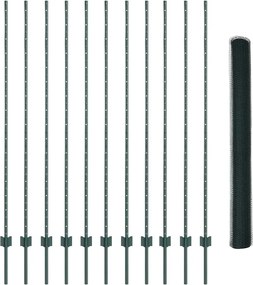 vidaXL Εξαγωνική Φράχτη με Στύλο 25 x 1,5 m PVC-Επικαλυμμένο Ατσάλι