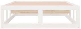 vidaXL Πλαίσιο Κρεβατιού Λευκό 75x190 εκ. Μασίφ Ξύλο Small Single