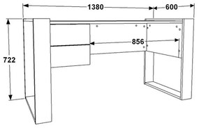 Γραφείο εργασίας Astin μελαμίνης λευκό 138x60x72εκ