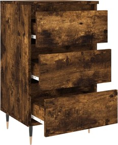 vidaXL Κομοδίνα 2 τεμ. Καπνιστή Δρυς 40 x 35 x 69 εκ. Επεξεργ. Ξύλο
