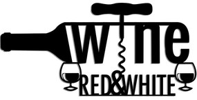 Διακοσμητικό Τοίχου Red & White 891TNL3407 58x27cm Black Wallity Μέταλλο