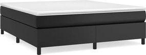 vidaXL Κρεβάτι Boxspring με Στρώμα Μαύρο 180x200εκ.από Συνθετικό Δέρμα