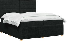 vidaXL Κρεβάτι box spring με στρώμα Μαύρο 200 x 200 cm Ύφασμα