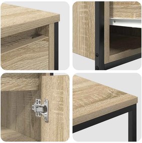 vidaXL Σετ Επίπλων Μπάνιου με συρτάρι 2 pcs Σονομα δρυς και Μαύρο