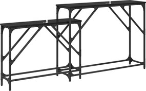 vidaXL Τραπέζι κονσόλας 2 τμχ. Μαύρη Οξυά 100 x 28 x 75 εκ.