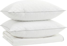 vidaXL Σετ πάπλωμα 90% χήνας FULDA 3 τμχ. 155 x 220 cm Καλοκαίρι Λευκό