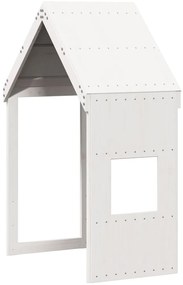 vidaXL Κουκέτα με Οροφή Λευκό 90x190 εκ. από Μασίφ Ξύλο Πεύκου