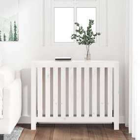 vidaXL Κάλυμμα Καλοριφέρ Λευκό 108,5x19x84 εκ. από Μασίφ Ξύλο Πεύκου