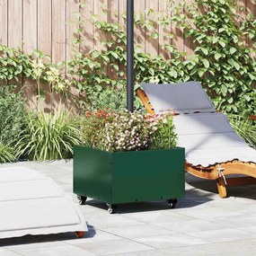vidaXL Βάση Παρασόλ με Γλάστρα Πράσινο 45 x 45 x 45 cm Ατσάλι