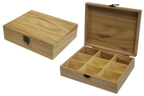Κουτί ξύλινο με 9 θήκες 23.5x19x6.5εκ.  τμχ.