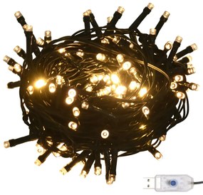 vidaXL Χριστουγεν. Μπάλες Σετ 120 τεμ με Κορυφή & 300LED Χρυσό/Μπρονζέ