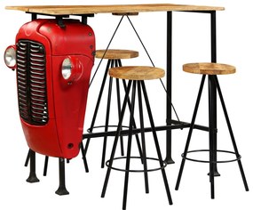 vidaXL Σετ Επίπλων Μπαρ 5 τεμ. 120 x 60 x 107 εκ. Μασίφ Ξύλο Μάνγκο